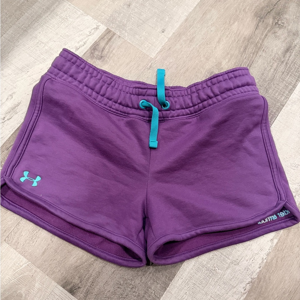 Under Armour Violet Shorts with Aqua Logo